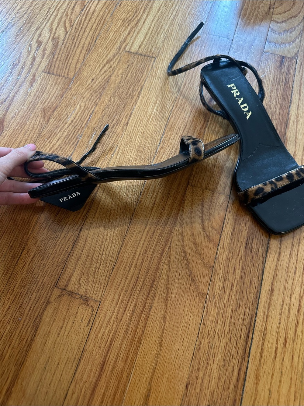 Prada Leather Leopard Print Sandal 36.5 - Picture 7 of 7